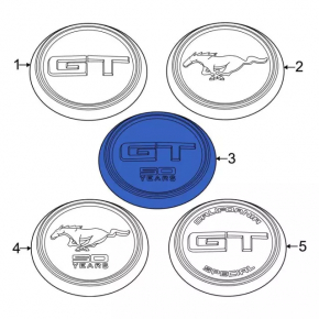 Ford Mustang mk6 15-coupe trunk lid emblem, GT 50th Anniversary, broken fastener