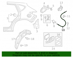 Mazda CX-5 Fuel Filler Door Lock Cable 17-