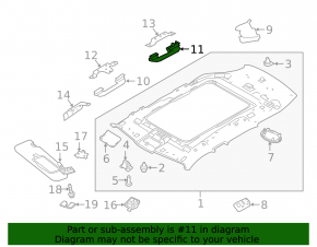Land Rover Range Rover Velar 18-23 black rear left ceiling handle