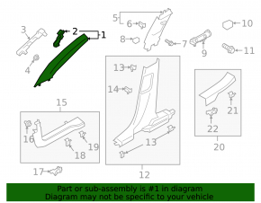 Front pillar trim left Ford Bronco Sport 21-25 gray