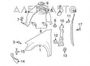 Front left wing mount Mercedes W164 ML