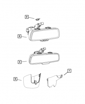 Interior mirror cover Jeep Cherokee KL 14-18 black for control