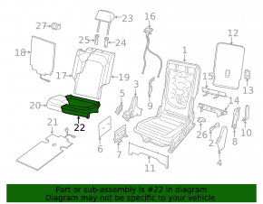 Rear row of seats right 2nd row VW Atlas 20-21 black fabric