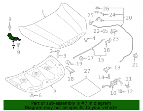 Right hood hinge for Subaru Forester 25-26