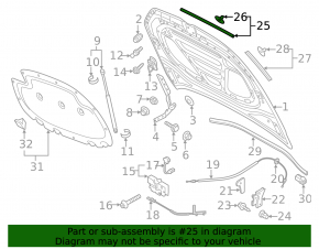 Central bonnet seal VW Golf 15-