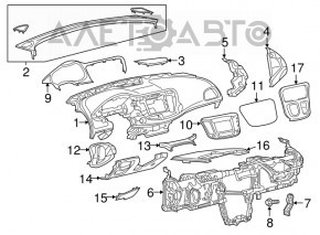 Torpedo front panel bare Chrysler 200 15-17 black