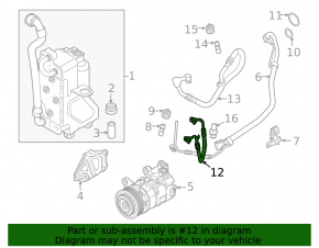 Air conditioning condenser-compressor pipe BMW X7 G07 19-22 3.0T MHEV 48V