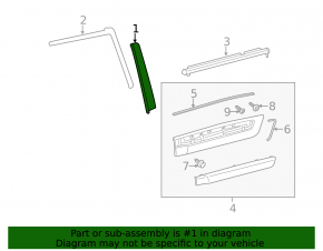 Door trim side rear left Toyota Land Cruiser 13-21