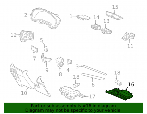 Front panel trim lower passenger footwell Honda CRV 17-22