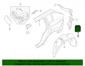 Left ventilation shield Mitsubishi Outlander 22-25