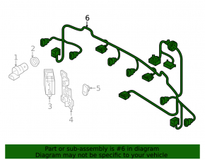 Audi Q5 80A 21-24 rear bumper wiring for parking sensors, foot-operated tailgate sensor, and BSM