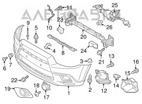 Front left fog light frame Mitsubishi Outlander Sport ASX 11-15 prerest, chrome, scratch, bump