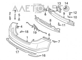 Rear bumper mount left Kia Optima 11-13 prerest