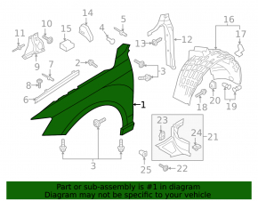 Front left wing Audi Q3 15-18