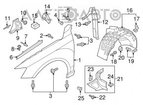 Front left wing Audi Q3 8U 15-18 graphite LX7R, dent