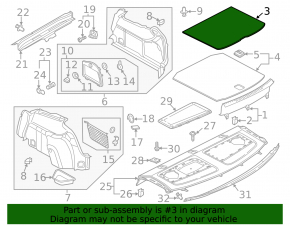 Audi A3 8V 15-16 4d boot carpet