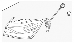 Light outer wing left Kia Forte 19-21 4d LED