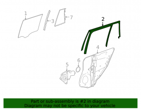 Glass seal rear right Mercedes GLC 16-22