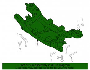 Rear subframe Ford Escape MK3 13-19 FWD rusty