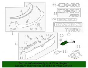 Exterior Trunk Door Handle Mazda CX-30 20-