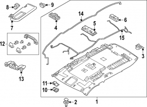 Mazda CX-90 24-26 gray headliner without sunroof, panoramic windows, and front shades
