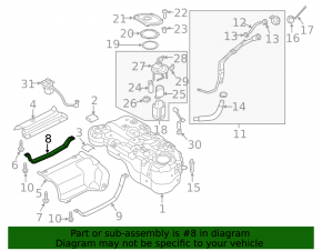 Fuel tank bracket right Hyundai Tucson 16-21 AWD
