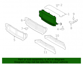 Volvo V90 17-23 USA radiator deflector blinds upper frame