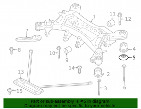 Rear subframe burr left BMW 4 F36 15-20 RWD Gran Coupe rear, rusty