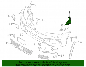 Front bumper bracket right BMW 7 G11 G12 16-19