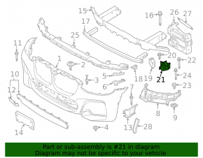 Radiator bracket mount lower left BMW X3 G01 18-