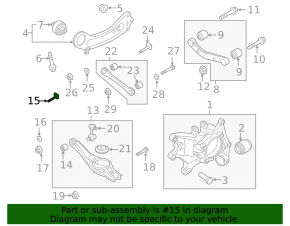 Long left camber bolt for Kia Sorento 21-25