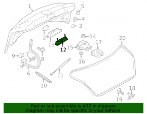 Rear view camera with handle and trunk release button VW Passat b8 16-19 USA broken latch