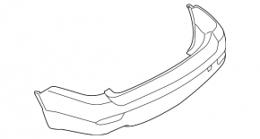 Bare rear bumper Subaru b10 Tribeca 08-14 graphite tears, broken fasteners, dents, scratches