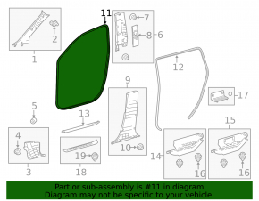 Front right door seal for Toyota Highlander 14-18