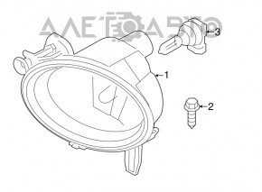 Right fog light for BMW 4 Series F32/33/36, 14-20 LED, polishable