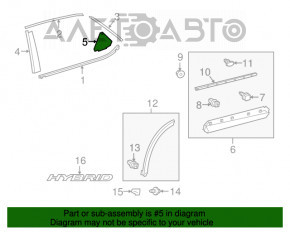 Door trim side rear left Lexus RX350 RX450h 16-22 triangle