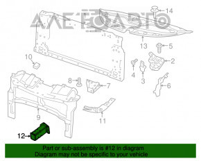 Chrysler 200 15-17 front bumper lower right fang