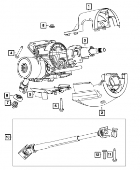 Steering cardan shaft Fiat 500 12-19