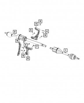 Drive axle shaft front right Jeep Cherokee KL 14-18 2.4 FWD type 2