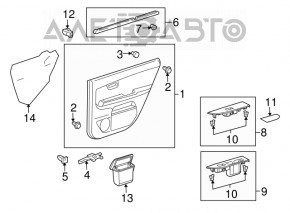 Ashtray, rear left door, Lexus RX300 RX330 RX350 RX400H 04-09