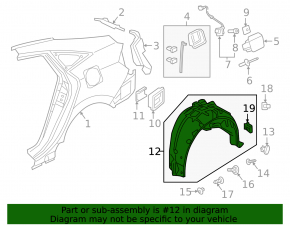 Rear left mudguard Honda Civic X FC 19-21 4d