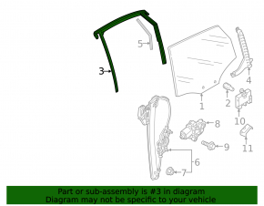 Glass seal rear right Audi Q5 80A 18-24