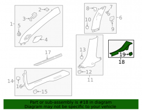 Door sill trim rear left Chevrolet Malibu 16- gray, worn, broken guide