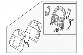 The back of the passenger seat Hyundai Tucson 25-26 is black leather