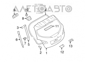 Right tailgate hinge for Nissan Murano z51 09-14