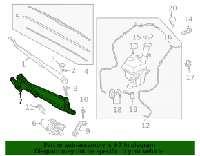 Windscreen wiper trapezoid with motor Kia Niro 17-22