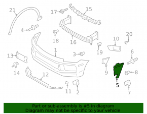 Right front bumper mount for Porsche Cayenne 19-23 sport