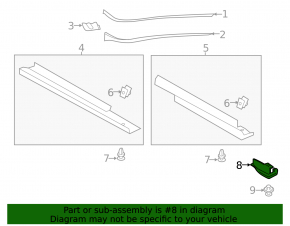Mudguard threshold rear left Ford C-max MK2 13-18