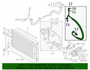 Air conditioner tube compressor-heater Ford Edge 15-18 2.0T