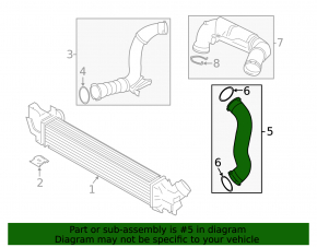 Intercooler pipe left Mini Cooper F56 3d 14- 1.5t rubber